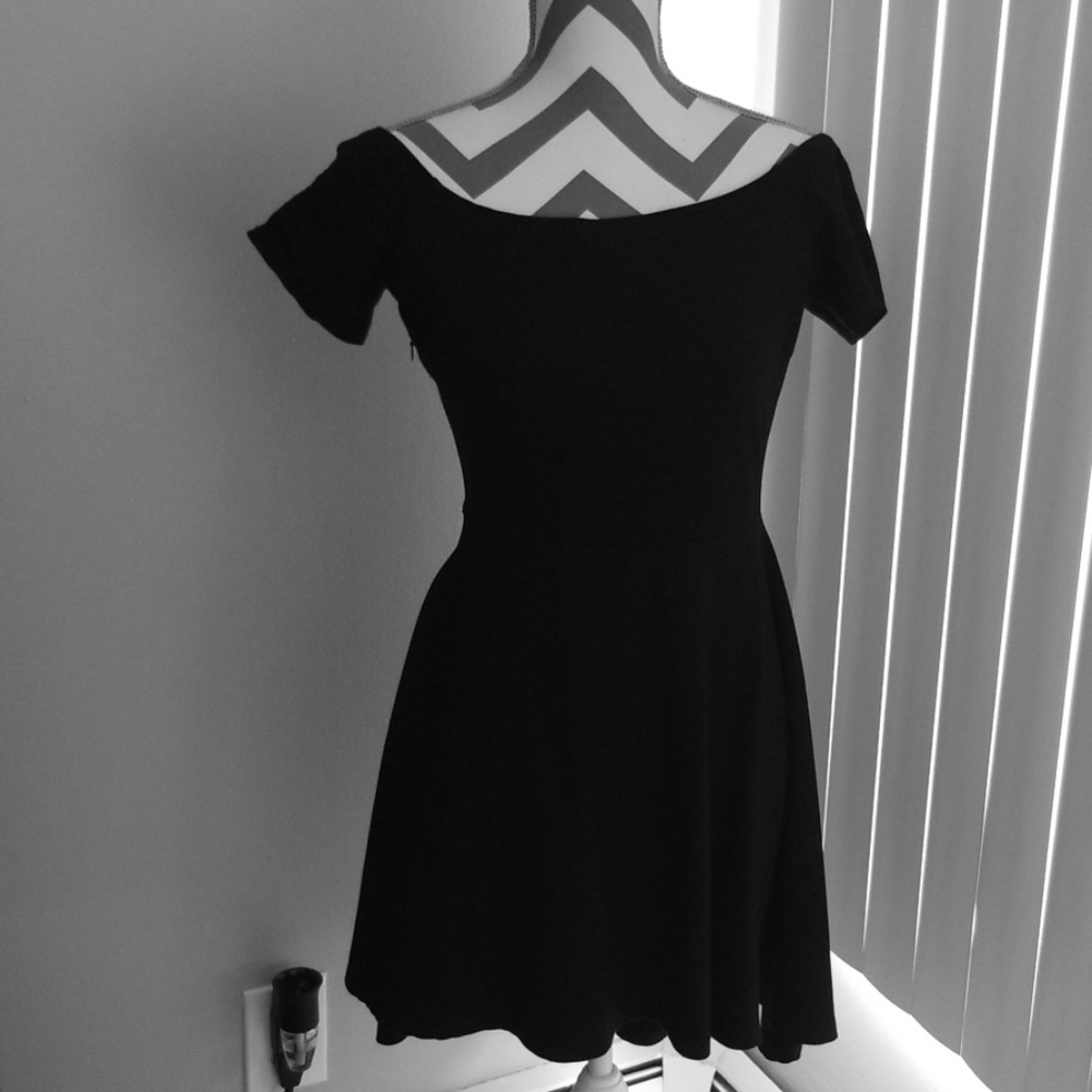 Off the shoulder black dress
